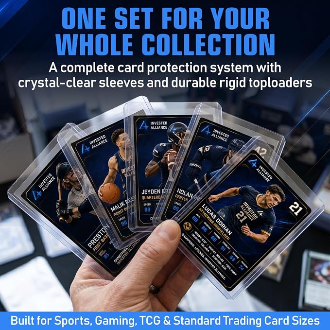 Invested Alliance 2000-Pack Toploaders & Card Sleeves – 1000 Crystal-Clear 35PT - Image 8