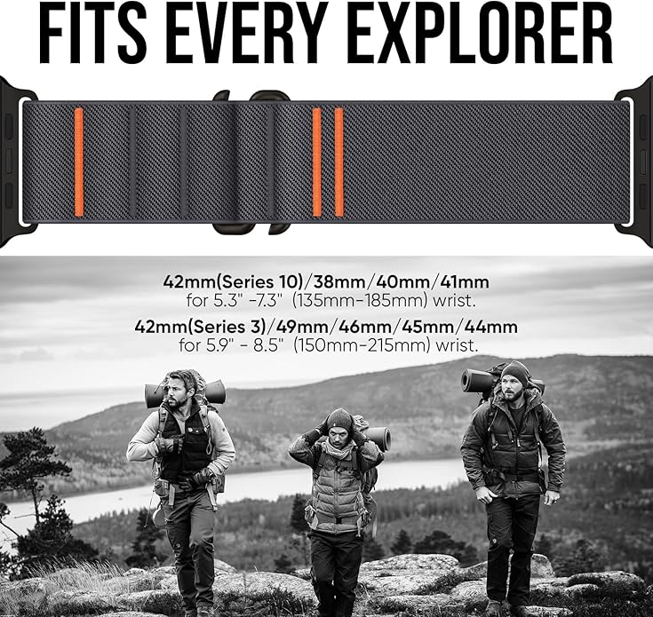 Suitisbest Sport Bands Compatible with Apple Watch Ultra Band 49mm 46mm 45mm 44mm 42mm 38mm 40mm 41mm Men Women, Stretchy Nylon Sport Loop Strap with S-Hook for iWatch Series 10 Ultra SE 9 8 7 6 5 4 3