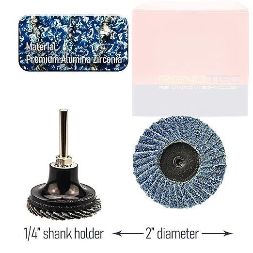30 Pcs 2 Inch Mini Flap Disc, Zirconia High Density, with 1 Pcs 1/4 inch Shank Holder, for Metal Grinding, for Angle Die Grinder (40 GRIT)
