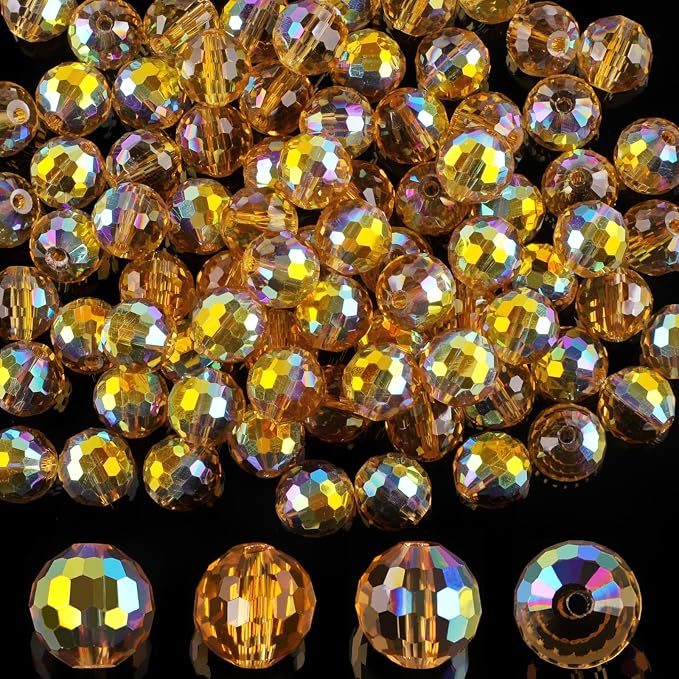 Crystal Glass Beads for Jewelry Making, 10 mm, Sparkly and Shiny, by Reastar