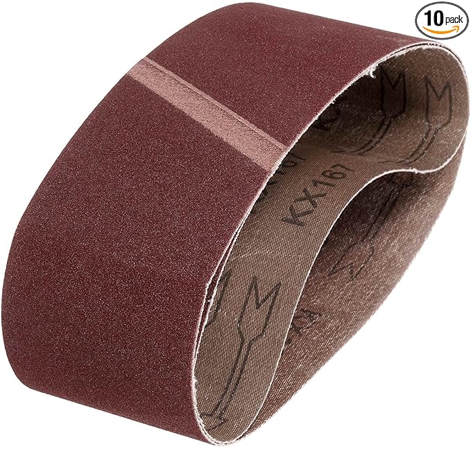 HARFINGTON 4 x 24 Inch Sanding Belts, 10 Pcs 150 Grits Aluminum Oxide Abrasive Belt Sander File Belt for Woodworking, Metal Polishing, Knife Sharpener