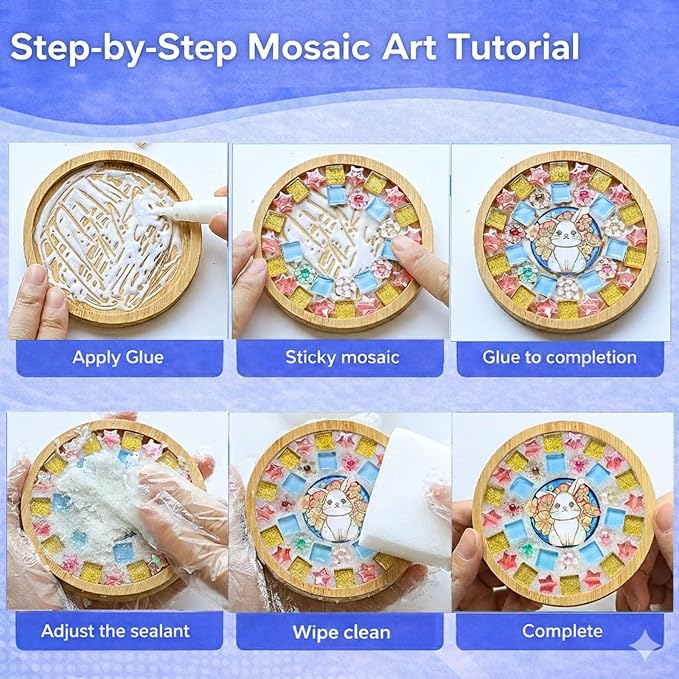 GHAHILI 3 Sets DIY Glass Mosaic Tiles - Image 5