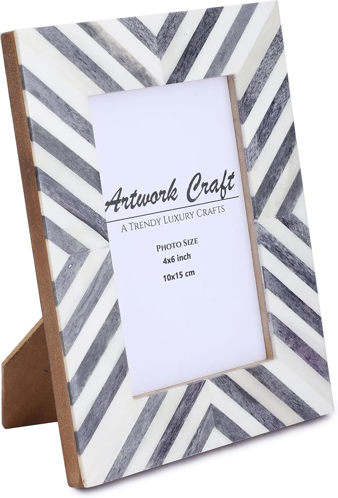 Picture Photo Frame Chevron Herringbone Art Inspired Vintage Table-Top/Wall - Image 2