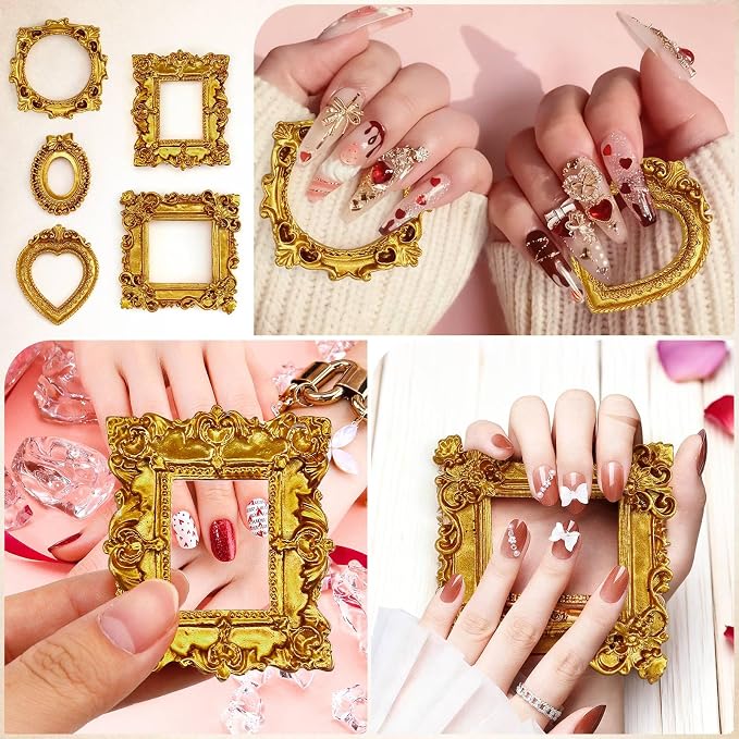 15 PCS Mini Vintage Frames, Tiny Resin Antique Frames, Small Gold picture photo - Image 7