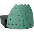 4" x 6" Delta (100mm x 150mm) Triangle Hook & Loop Sanding Sheet Assortment - 80, 120, 150, 180, 220 Grit (10 of Each) - Fits Festool DTS 400 & Mirka DEOS Delta Sanders - 50 Pack Box