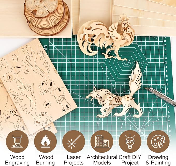 50 Pack Basswood Sheets for Crafts, Wood Burning, Architectural Models - Image 3