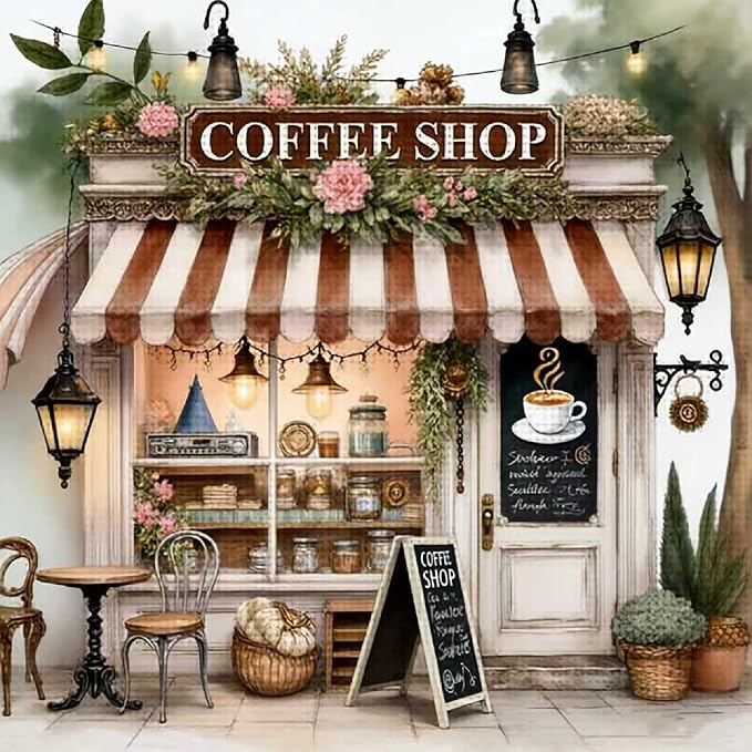 KYOQFVN Coffee Shop Cross Stitch Kits by KYOQFVN