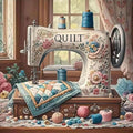 Sewing Machine Stamped Cross Stitch Kits by askkqtx