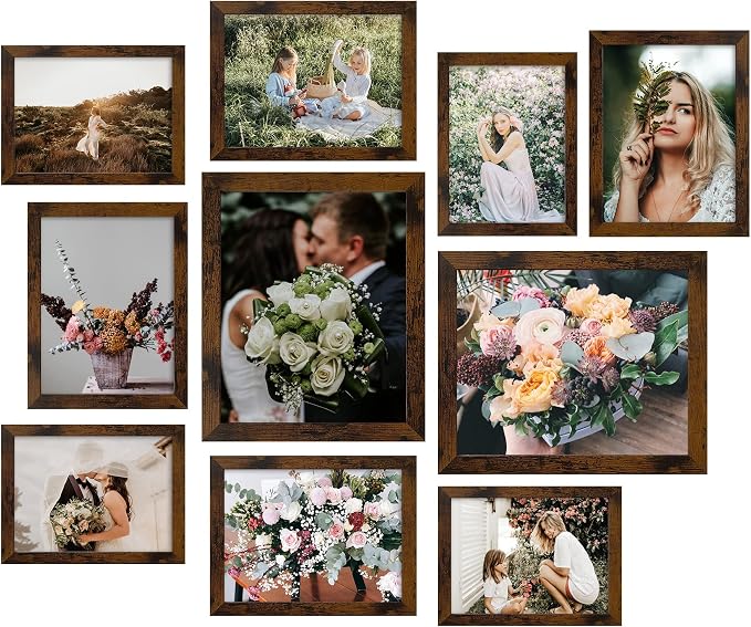 LUCKYLIFE Picture Frame Set 10-Pack, Gallery Wall Frame Collage by LUCKYLIFE