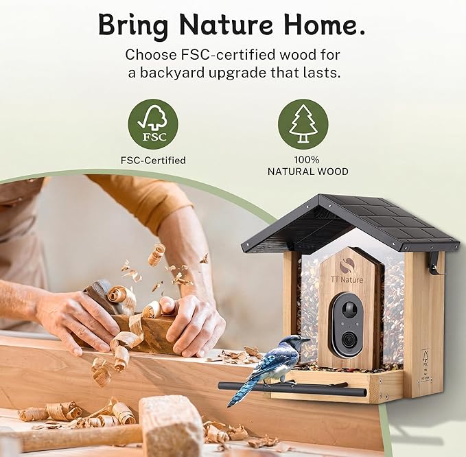 TT Nature Bird Feeder with Camera, Upgraded 1.5L Smart Birdhouse Al Identify - Image 4