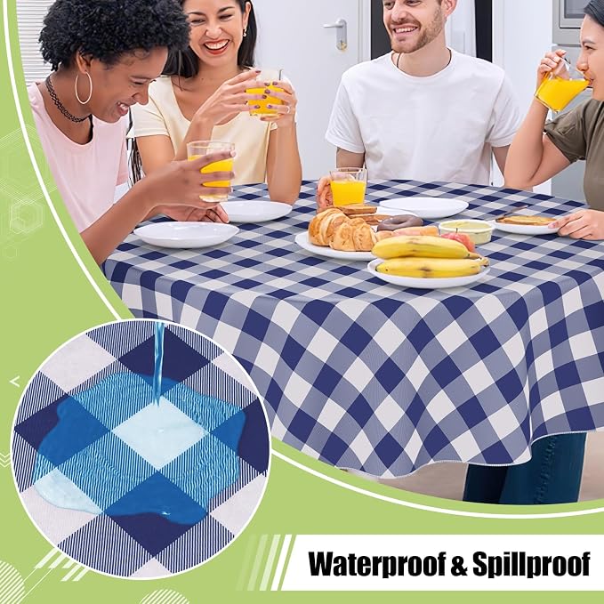 Smiry Plastic Table Cloth, Waterproof Vinyl Tablecloth - Image 2