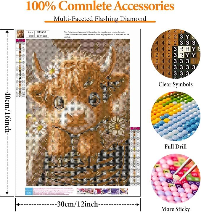 Offito Highland Cow Diamond Art Kits - Image 4