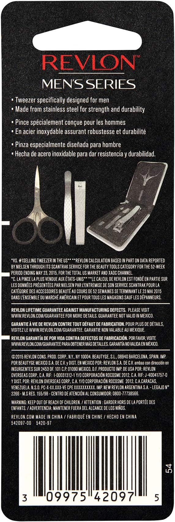 Revlon Slanted Tip Tweezers for Men, Ultra-Sharp for Precision Eyebrow Shaping - Image 8