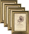 5x7 Picture Frame with Real Glass, 4 set Ornate Vintage Picture Frames by TKYGU