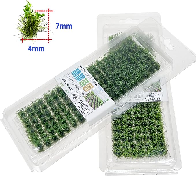 Woohome 280 PCS Static Grass Tuft Tea Model Grass Tufts 2 Color Artificial - Image 5