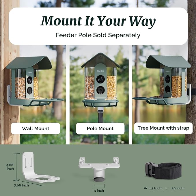 Kiwibit Smart Bird Feeder with Camera Solar Powered, 4K Video Live Stream - Image 6