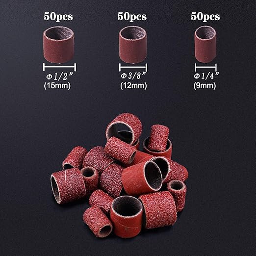 165pcs Rotary Tool Sanding Drums 320 grit,Sanding Drum Sander Bits Bands for Drill Accessories