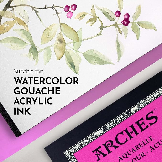 Arches Watercolor Pad 9x12 Inches 140lb/300gsm Hot Press - Image 3