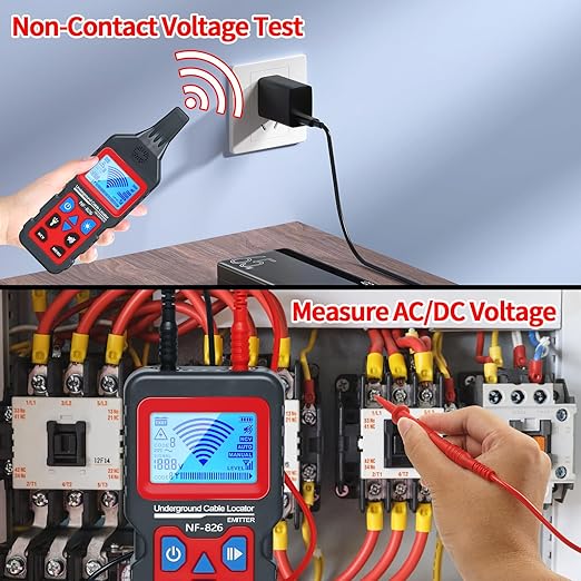 Underground Cable Locator, Rocky Mars Cable Tester Wire Tracker, NF826 Underground Wire Locator for Dog Fence Cables, Test Short Circuit Breaker of Wall