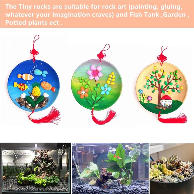 300PCS Tiny Painting Rocks, Meilala DIY Pebble Flat & Smooth Rocks - Image 7