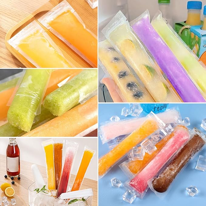 FEBSNOW 120 Pcs Disposable Ice Pop Bags Popsicle Molds - Image 4