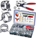 340pcs Spring Pipe Clamps, With Spring Pipe Clamp Tools, 12 Sizes 6-22mm Spring Hose Clamps, Used To Fix Hose Interfaces In Automotive, Marine, Gardening, Industrial Applications