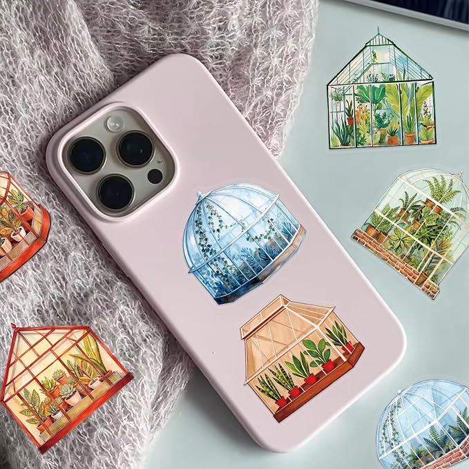 50PCS Transparent Greenhouse Plants Stickers Nature Botanical Floral Aesthetic - Image 6