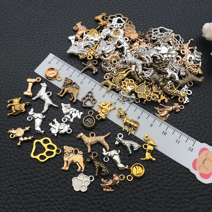 WOCRAFT 100pcs Dogs Charms for Jewelry Making Assorted Jewelry Bangle Bracelet - Image 3