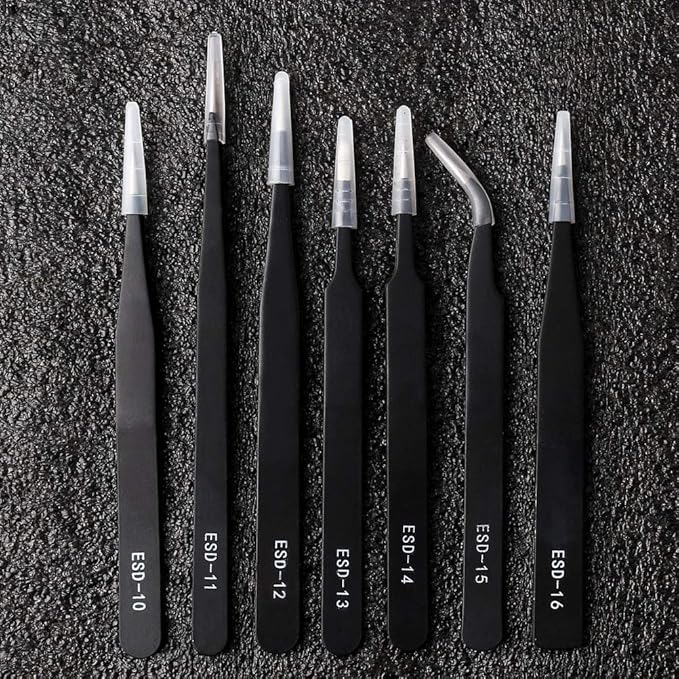 ZHIYE Precision ESD Anti-Static Tweezers, Jewelry-making, Laboratory Work - Image 3