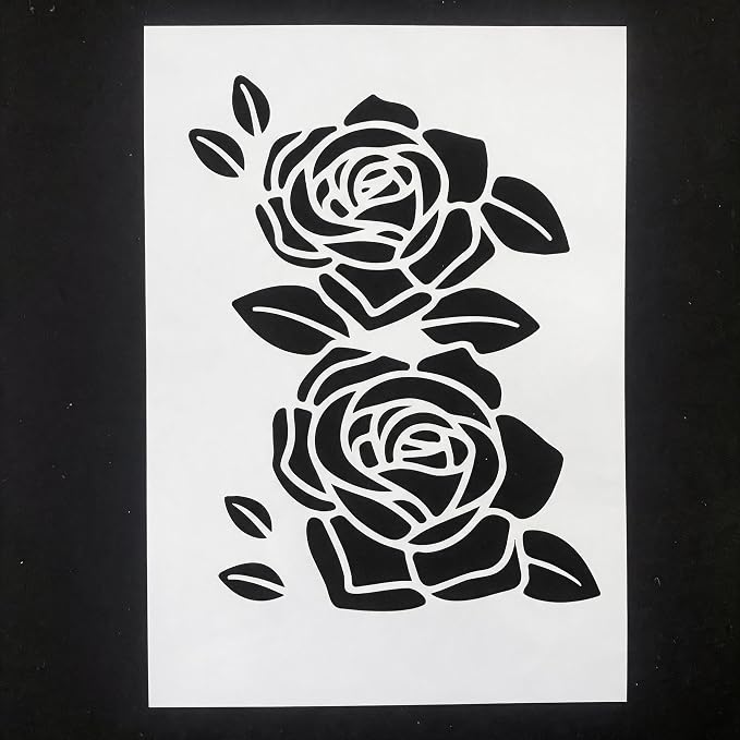 TIAMECH A4 Reusable Rose Flower Stencil - Image 2