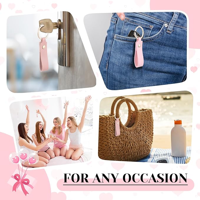 Wavyknot 100 Pcs PU Leather Keychain Blanks Bulk Laser Engraving Blanks - Image 6