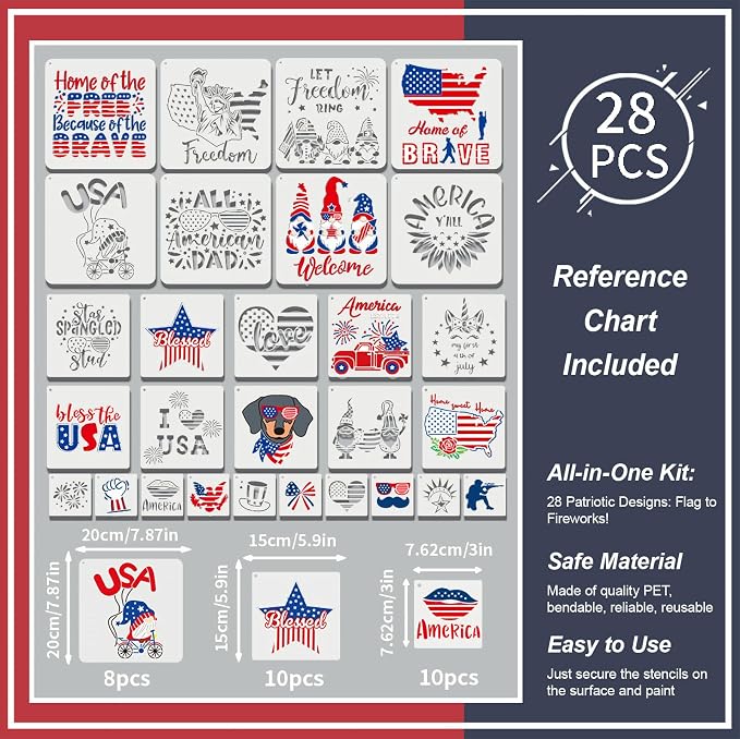Patriotic Stencils for Painting, Party Decorations and DIY Crafts - Image 6