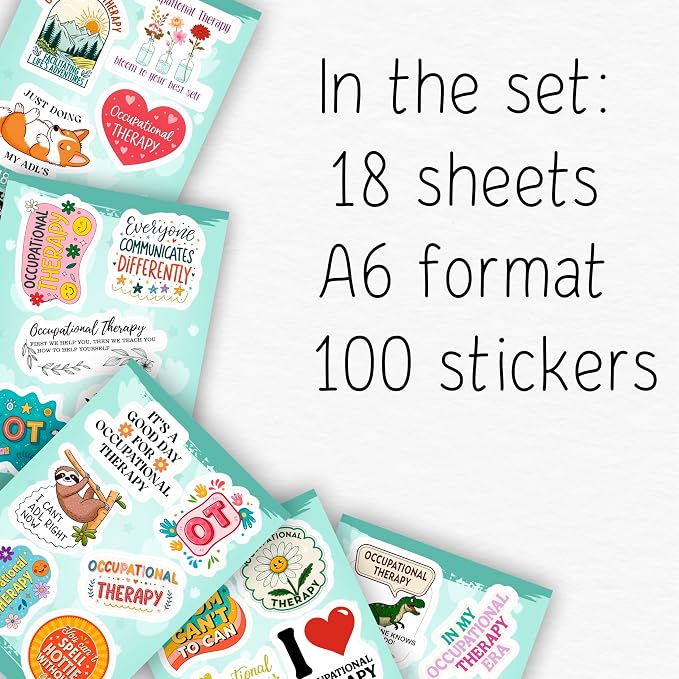 100Pcs Funny Occupational Therapy Stickers and Decals - Image 2