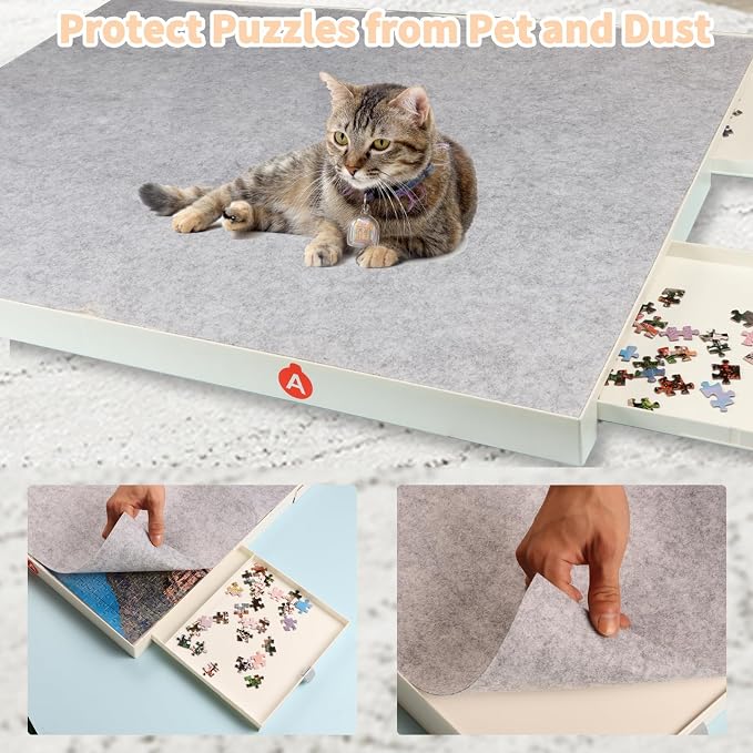 1500 Pieces Puzzle Board with Drawers and Cover - Image 6