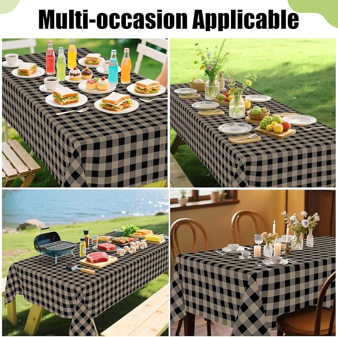Smiry Rectangle Table Cloth, Waterproof Vinyl Tablecloth - Image 6
