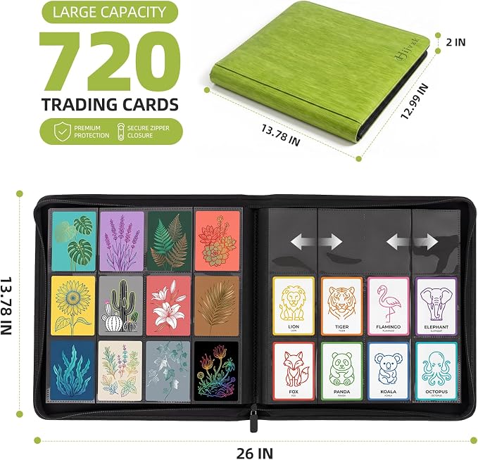 Card Binder 12 Pocket, Premium 720 Double Sided Pocket Collection Binder - Image 3