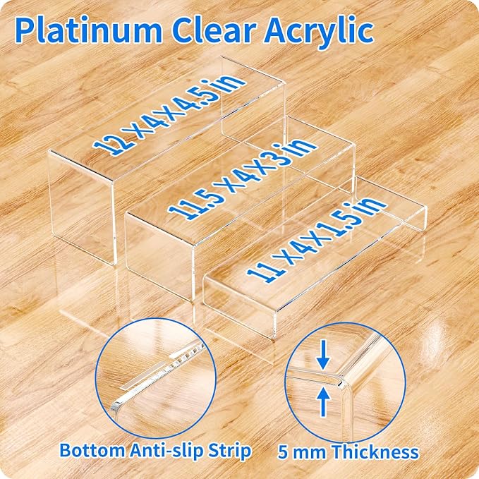 NIUBEE Acrylic Display Riser, Collectibles Display Stands Shelf - Image 2