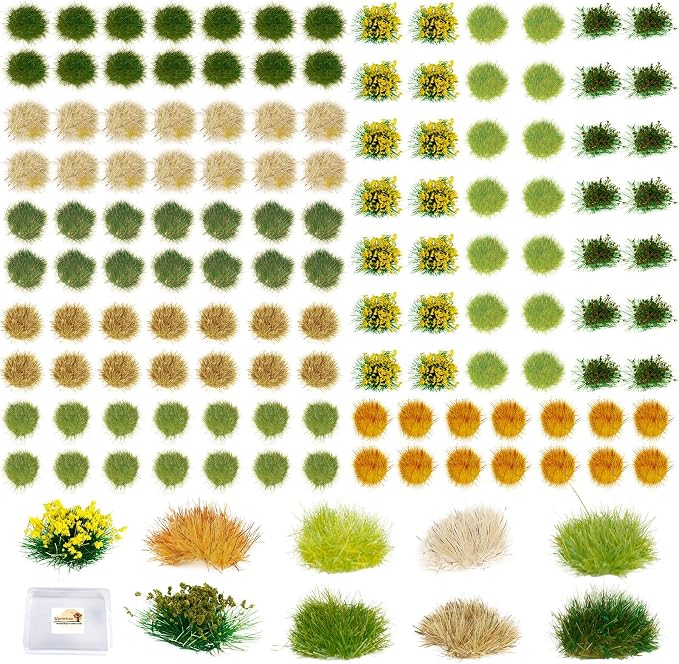 Warmtree 126 Pcs Static Grass Bushy Tufts Lowland Shrubs Tuft Terrain Model Kit - Image 2