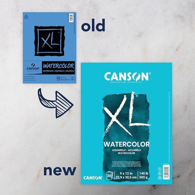 Canson XL Series Watercolor Pad, Heavyweight White Paper, Foldover Binding - Image 2
