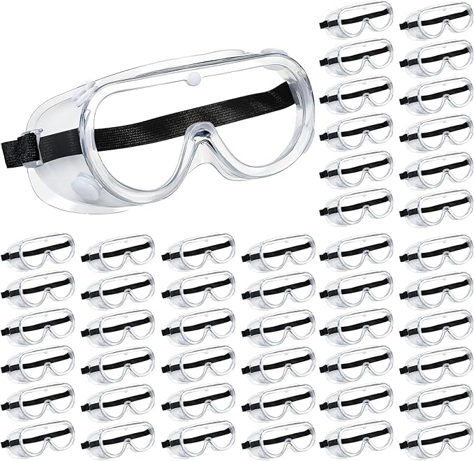 Safety Goggles Anti Fog Lab Goggles Clear Protective Eye Goggles Adjustable Safety Goggles for Chemistry Lab Mowing