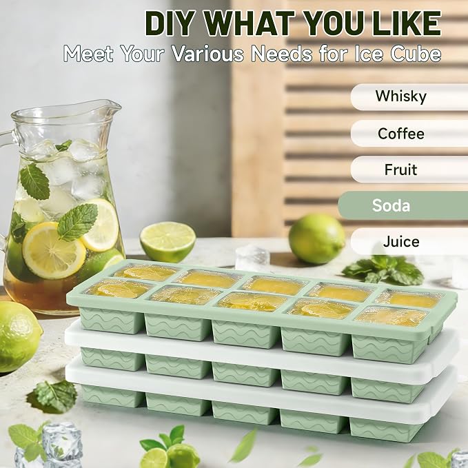 Ice Cube Tray with Lid – 3 Pack 2 Tbsp Ice Trays - Image 7