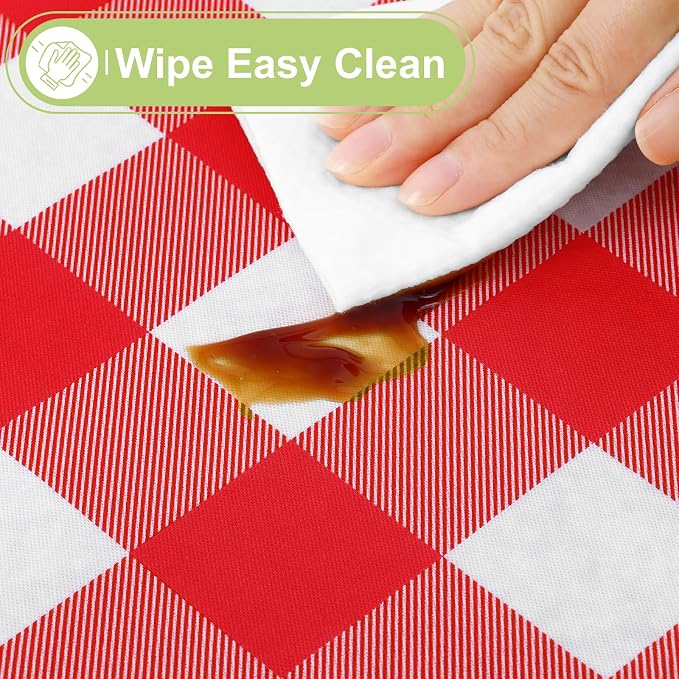 Smiry Plastic Table Cloth, Waterproof Vinyl Tablecloth - Image 2