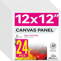 PHOENIX Painting Canvas Panels 12x12 Inch, 24 Bulk Pack - 8 Oz Triple Primed by PHOENIX