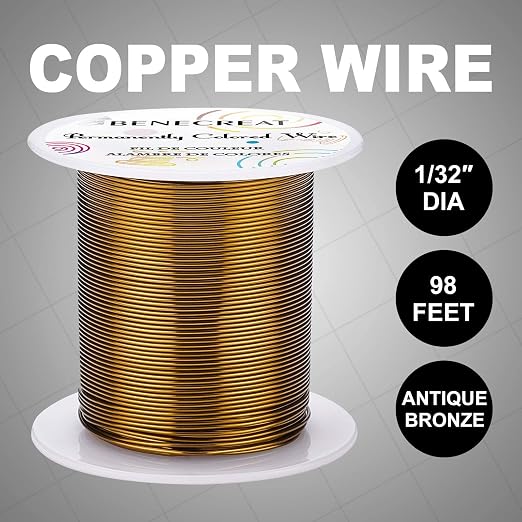 BENECREAT 20 Gauge 32 Yards Jewelry Beading Wire Tarnish Resistant Copper Wire - Image 5