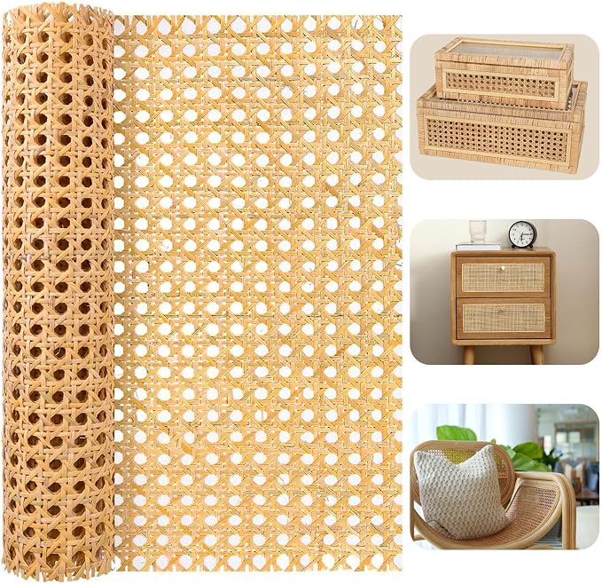 16-inch Wide Rattan Webbing 40-inch Long Rattan Webbing Rolls by SIEAIGOO