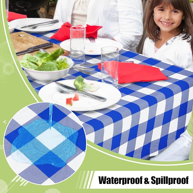 Smiry Square Table Cloth, Waterproof Vinyl Tablecloth - Image 2
