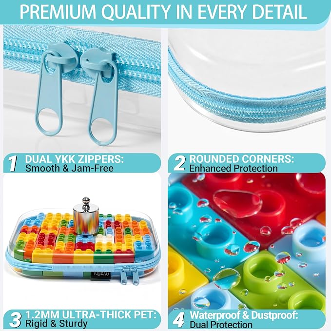 YQBRAO 4-Pack Clear Hard Shell Zipper Case, 1.2mm Ultra-Thick Diaper Bag - Image 5