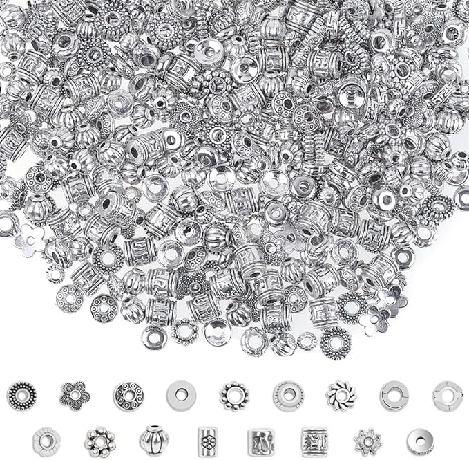Cridoz Metal Spacer Beads for Making Bracelet, Jewelry Making and Findings by cridoz