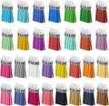 120 Pack Leather Keychain Tassels Charms Silver White Cap Multicolor Tassels by Bringsparkletoeverydaylife