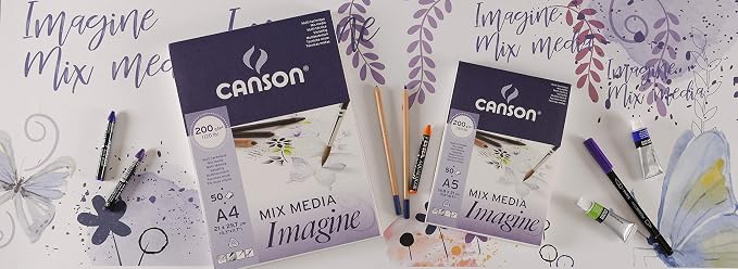 Canson Imagine Mixed Media 200gsm Paper, Natural White, A5 pad Including 50 - Image 3